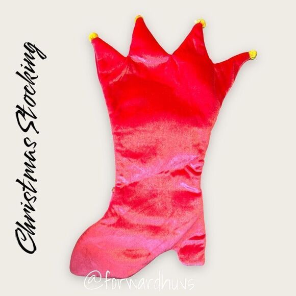 Dan Dee "Princess" Pearl Embellished Pink Shiny Velour Christmas Stocking 19" - Picture 7 of 8